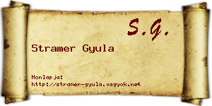 Stramer Gyula névjegykártya