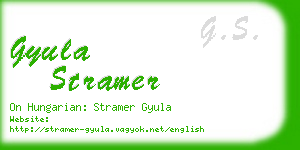gyula stramer business card